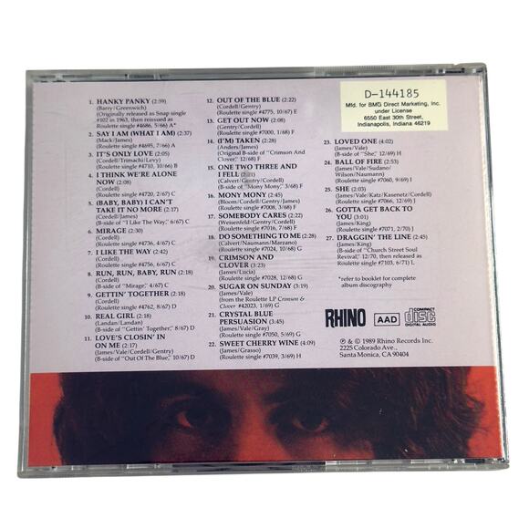 Tommy James & The Shondells – Anthology CD (1989 Rhino Records Greatest Hits) - Picture 2 of 7